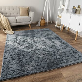Hoogpolig soft vloerkleed ANDRES 745 kleur antraciet