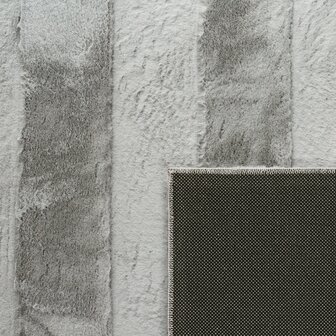 Hoogpolig soft vloerkleed ANDRES 744 kleur grijs