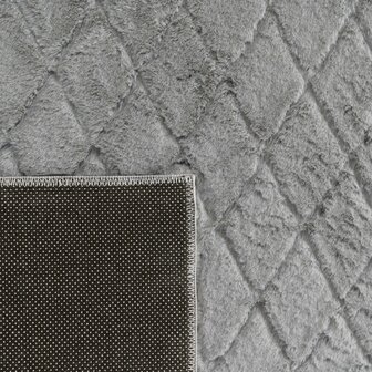 Hoogpolig soft vloerkleed ANDRES 742 kleur grijs