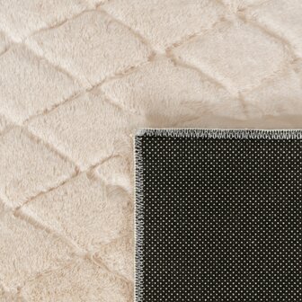 Hoogpolig soft vloerkleed ANDRES 742 kleur creme