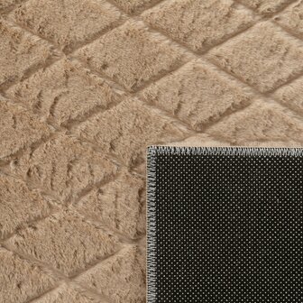 Hoogpolig soft vloerkleed ANDRES 742 kleur beige