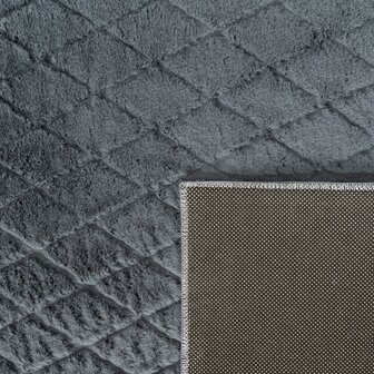 Hoogpolig soft vloerkleed ANDRES 742 kleur antraciet