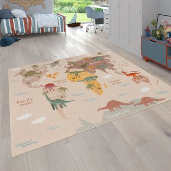Kinder vloerkleed of karpet KIDDY 583 kleur beige