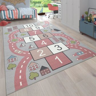 Kinder vloerkleed of karpet KIDDY 569 kleur pink