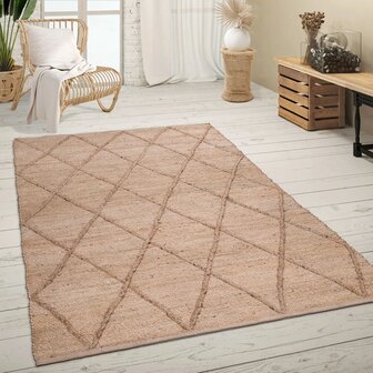Jute vloerkleed of karpet ACTON kleur creme 685
