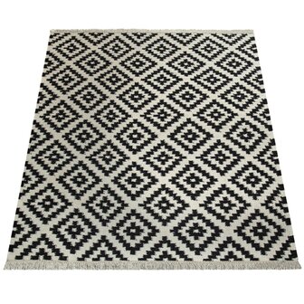 Vloerkleed of karpet VIENNA kleur zwart wit 500