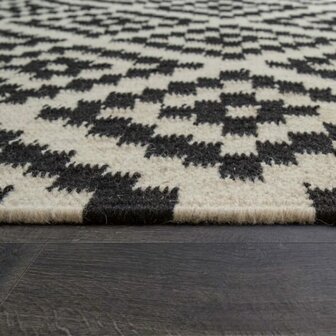 Vloerkleed of karpet VIENNA kleur zwart wit 500