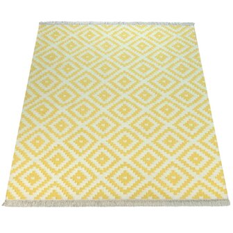 Vloerkleed of karpet VIENNA kleur geel wit 500