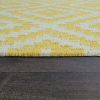 Vloerkleed of karpet VIENNA kleur geel wit 500