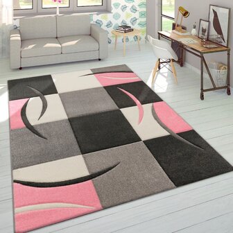 Modern 3D vloerkleed of karpet ARWIN kleur pink 235