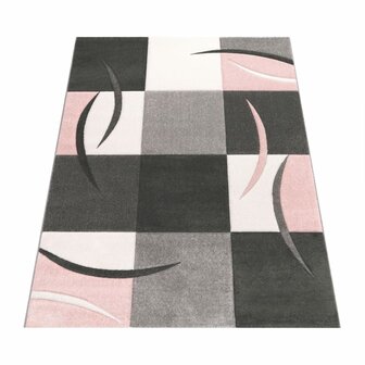 Modern 3D vloerkleed of karpet ARWIN kleur pink 235