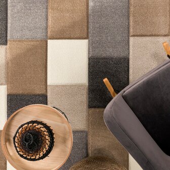 Modern 3D vloerkleed of karpet ARWIN kleur beige 646