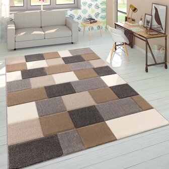 Modern 3D vloerkleed of karpet ARWIN kleur beige 646