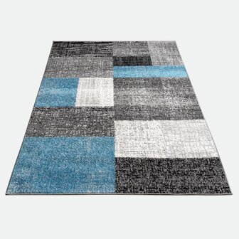 Modern vloerkleed of karpet ARIZONA  kleur turquoise 075