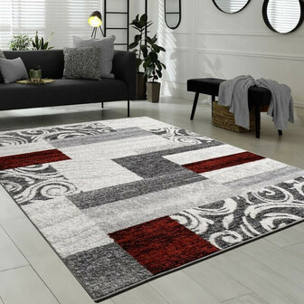Modern vloerkleed of karpet ARIZONA  kleur rood 053