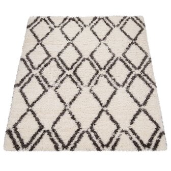 Hoogpolig vloerkleed of karpet RICHMOND kleur creme 077