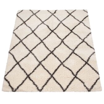 Hoogpolig vloerkleed of karpet RICHMOND kleur creme 075
