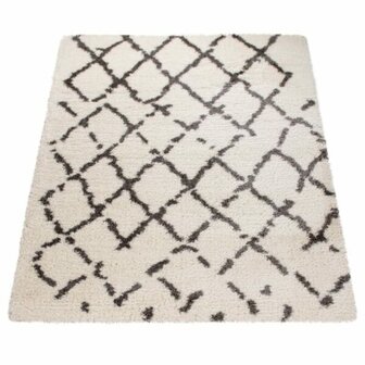 Hoogpolig vloerkleed of karpet RICHMOND kleur creme 653