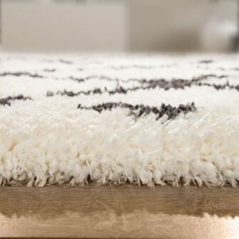 Hoogpolig vloerkleed of karpet RICHMOND kleur creme 653