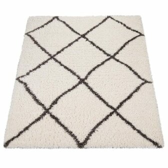 Hoogpolig vloerkleed of karpet RICHMOND kleur creme 079