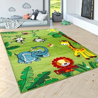 Vloerkleed of karpet LINDY kleur groen 958