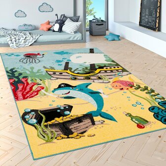 Vloerkleed of karpet LINDY kleur turquoise 950