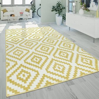 Vloerkleed of karpet PALMER kleur geel wit 400