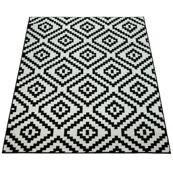 Vloerkleed of karpet PALMER kleur zwart wit 400