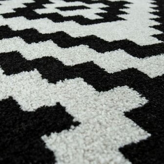 Vloerkleed of karpet PALMER kleur zwart wit 400