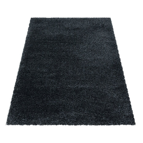 Hoogpolig fluffy vloerkleed Edel kleur antraciet
