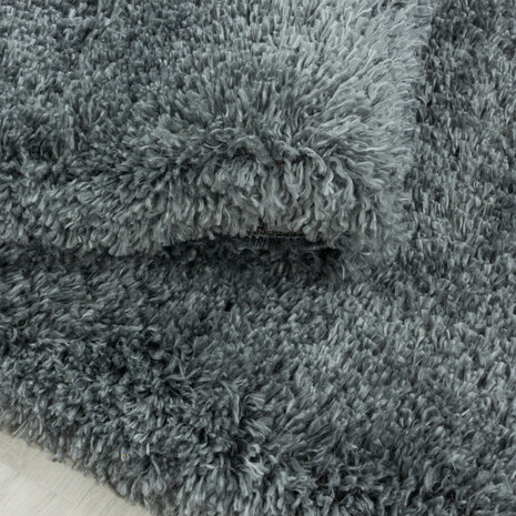Hoogpolig fluffy vloerkleed Edel kleur licht grijs