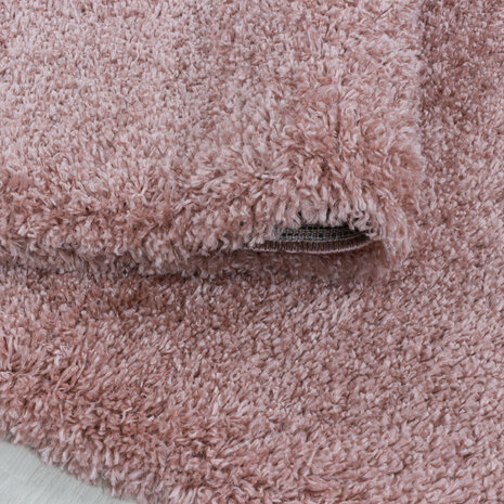 Hoogpolig fluffy vloerkleed Edel kleur rose