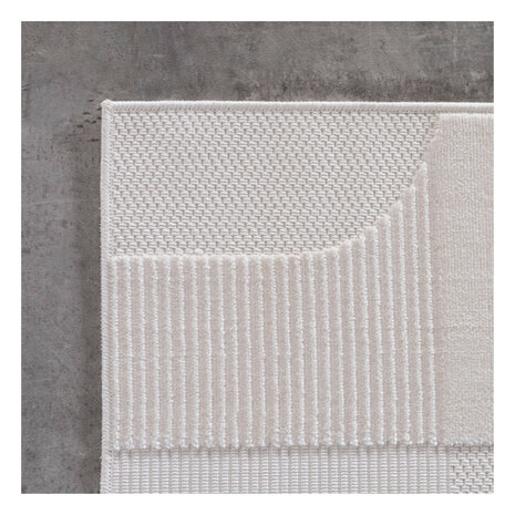 Effen laagpolig vloerkleed Sahara kleur creme 