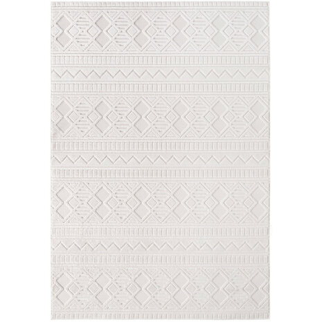 Effen laagpolig vloerkleed Sahara kleur creme 