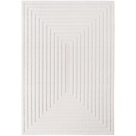 Effen laagpolig vloerkleed Sahara kleur creme 