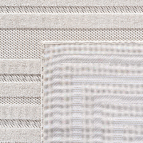 Effen laagpolig vloerkleed Sahara kleur creme 