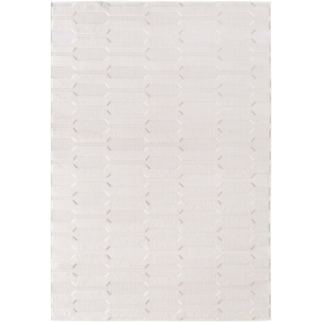 Effen laagpolig vloerkleed Sahara kleur creme 