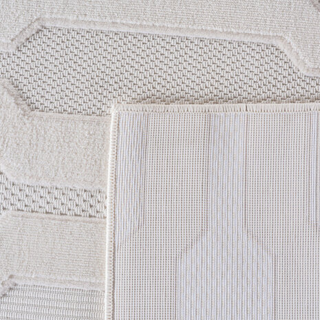 Effen laagpolig vloerkleed Sahara kleur creme 