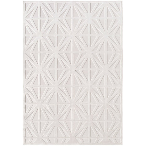 Effen laagpolig vloerkleed Sahara kleur creme 