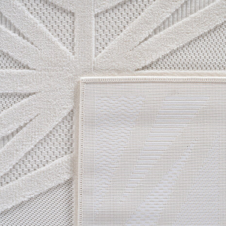 Effen laagpolig vloerkleed Sahara kleur creme 