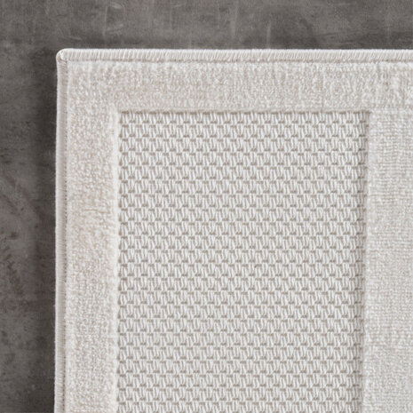Effen laagpolig vloerkleed Sahara kleur creme 