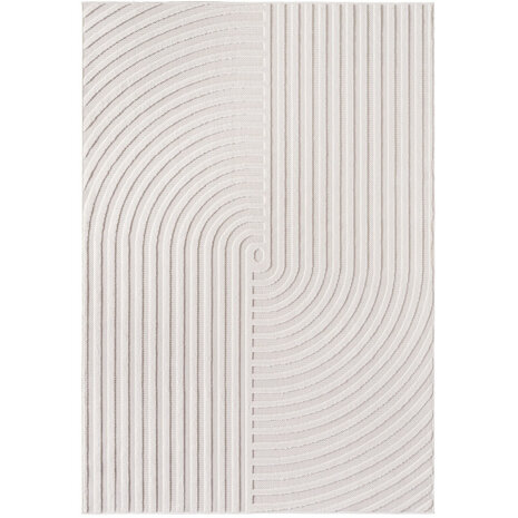 Effen laagpolig vloerkleed Sahara kleur creme 