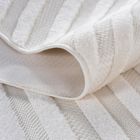 Effen laagpolig vloerkleed Sahara kleur creme 