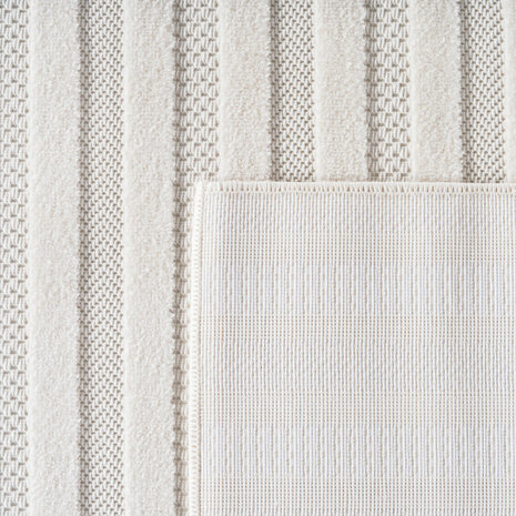 Effen laagpolig vloerkleed Sahara kleur creme 