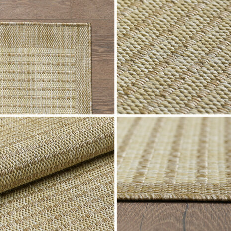 In en outdoor vloerkleed Leipzig kleur beige