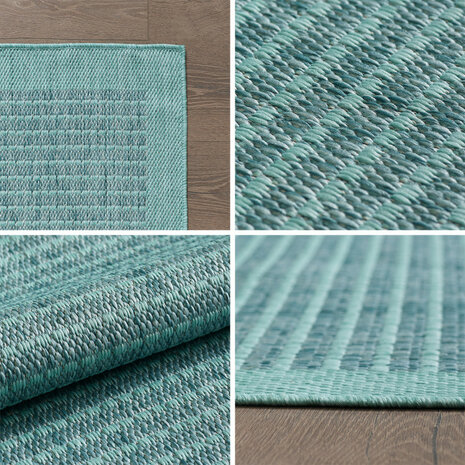 In en outdoor vloerkleed Leipzig kleur blauw