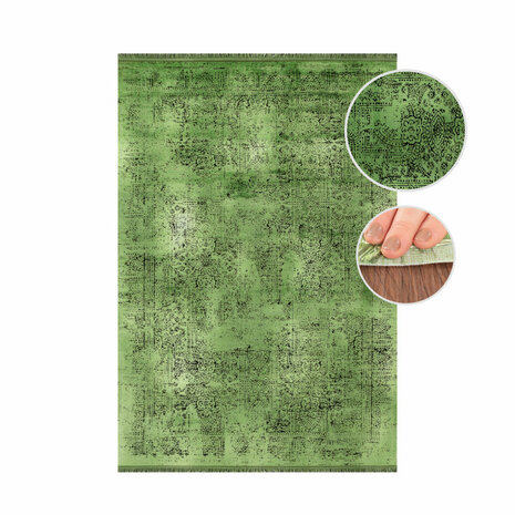 Vintage vloerkleed Elegant kleur groen