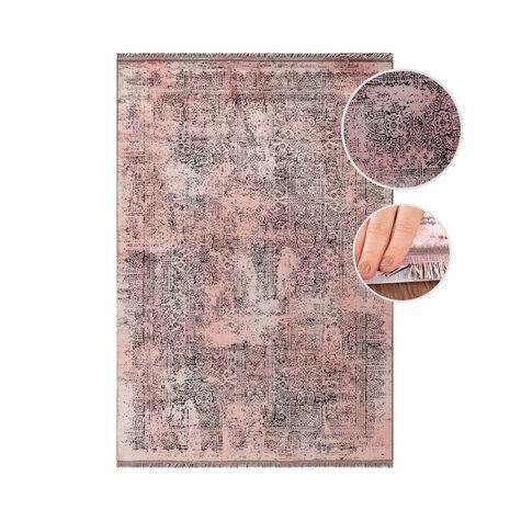 Vintage vloerkleed Elegant kleur rose