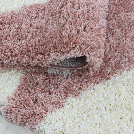 Modern hoogpolig vloerkleed Star kleur rose3101