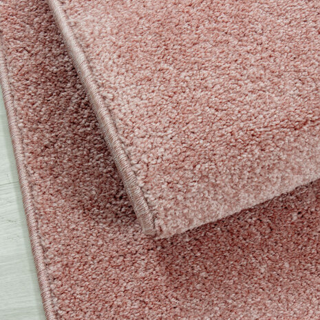 Effen of uni vloerkleed Lissabon kleur rose